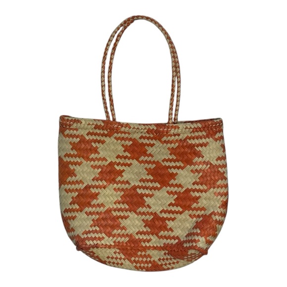 Urban Outfitters Women's Natural Orange Daisy Mini Straw Tote Bag NWOT BAGSBIN2 - Picture 2 of 7